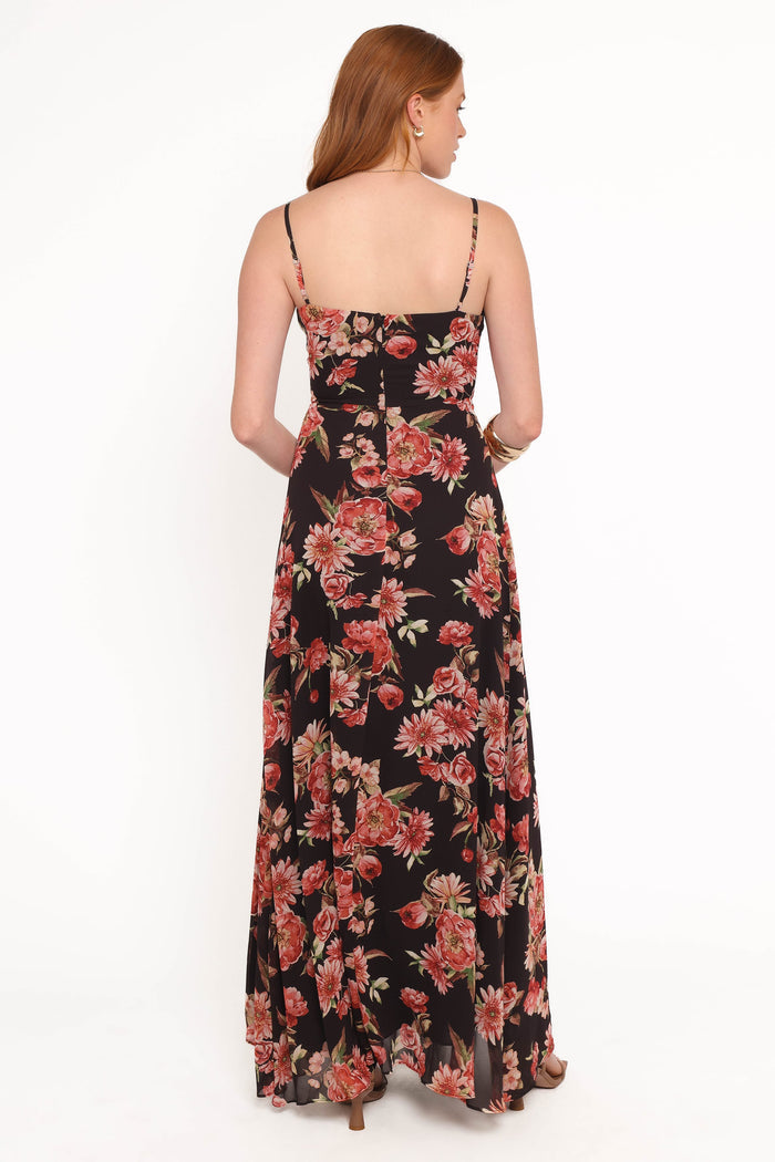 Petal and Pup USA DRESSES Naver Maxi Dress - Black Floral