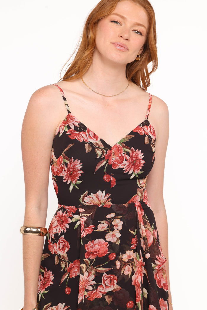 Petal and Pup USA DRESSES Naver Maxi Dress - Black Floral