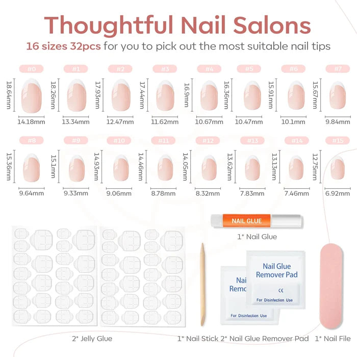 Modelones French Press On Nailsl #neutral french
