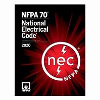 2020 edition cover of NFPA 70 National Electrical Code with red burst background and NEC NFPA emblem