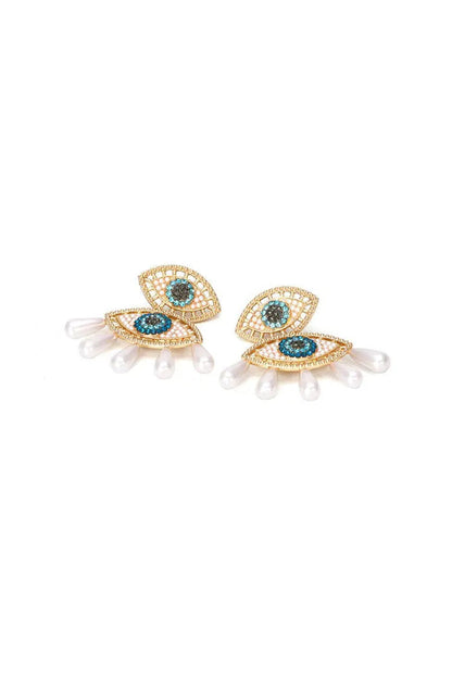 Nimat Devil's Eye Pearl Earrings