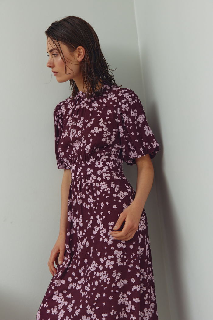 Noella N-Ruth Dress 15130002 in Deja Burgundy floral print – Dotique