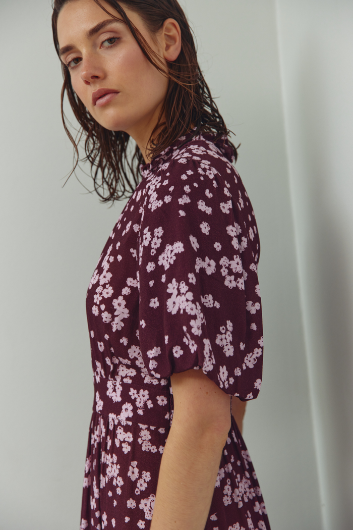 Noella N-Ruth Dress 15130002 in Deja Burgundy floral print – Dotique