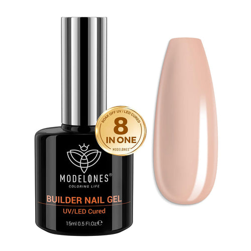 8-In-1 Nude Brown Builder Nail Gel 15ml Builder Gel MODELONES #nude-brown