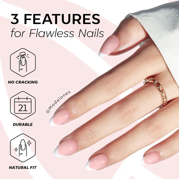 Nude French press on nails MODELONES #