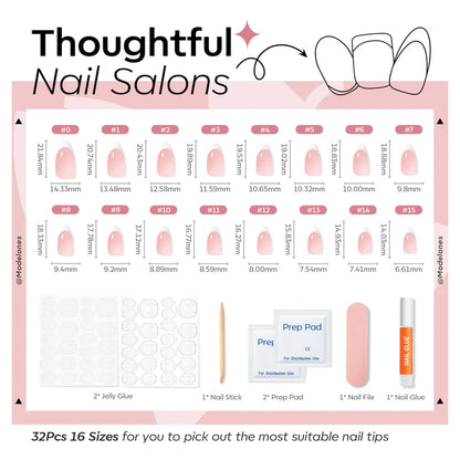 Nude French press on nails MODELONES #