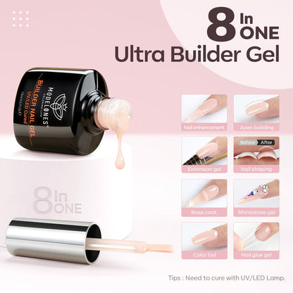 8-In-1 Nude Pink Builder Nail Gel 15ml Builder Gel MODELONES #