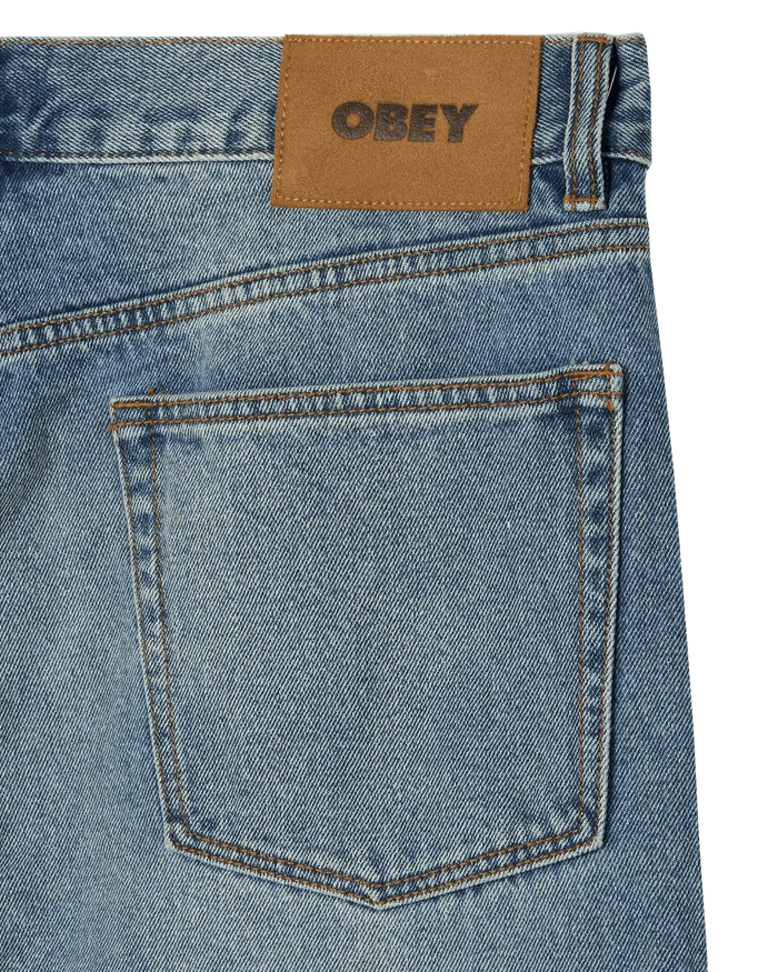 Obey - Classic Baggy Vintage Denim - Heavy vintage light indigo - Pantalons et Shorts - 142010115HVLI28
