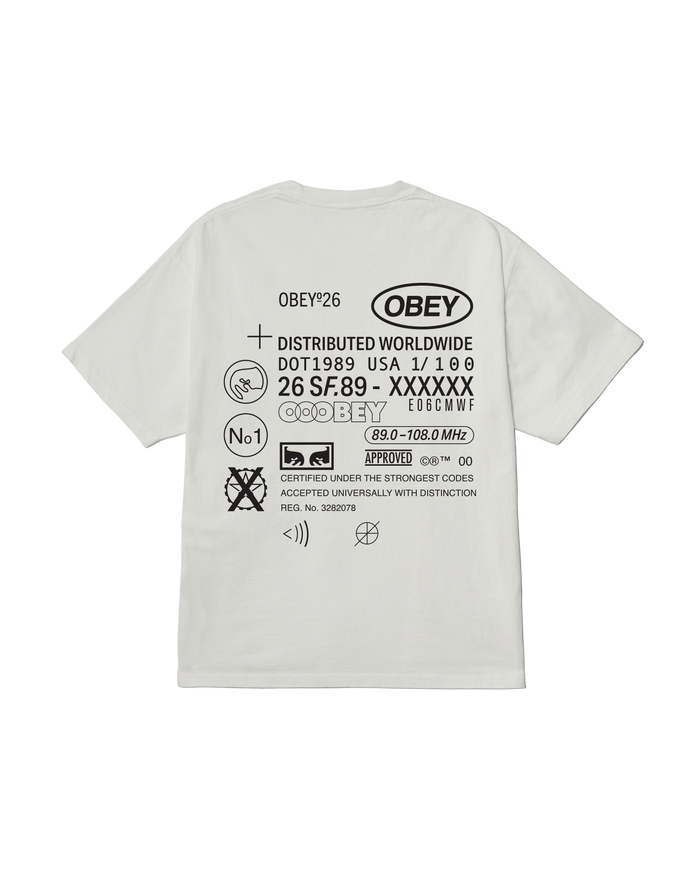 Obey - Code Pigment T-shirt - Pigment vintage white - T-shirts - 167924337VWHS