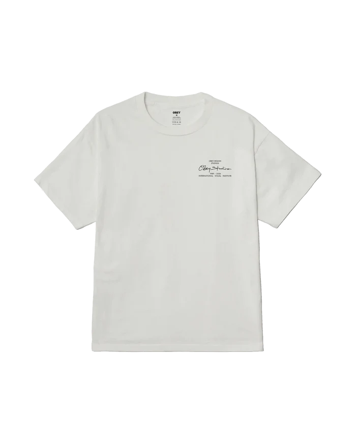 Obey - Institute Pigment T-shirt - Pigment vintage white - T-shirts - 167924325VWHS