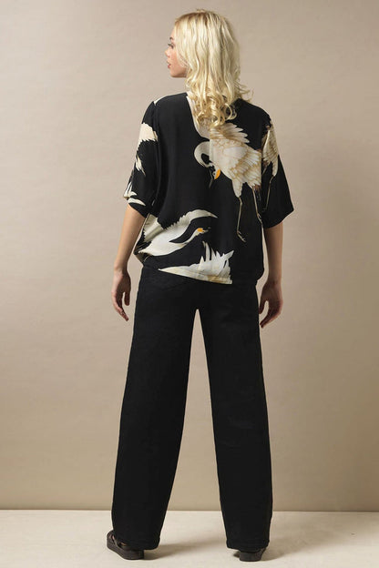 One Hundred Star TPRSTOBLKN Stork Black Rachel Top - Dotique Chesterfield
