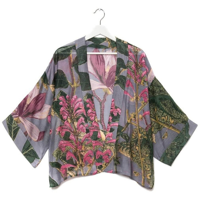 One Hundred Stars Grey Magnolia Kew Kimona Front | Dotique