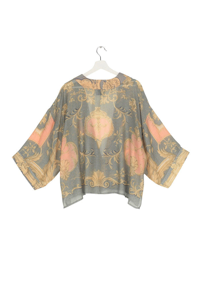One Hundred Stars Grey Rococo Kimona - Dotique - One Hundred Stars