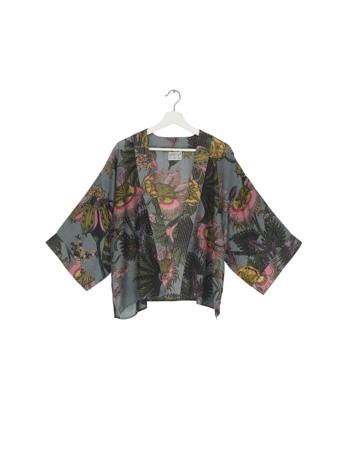One Hundred Stars Pewter Eccentric Blooms Kimona - Dotique - One Hundred Stars