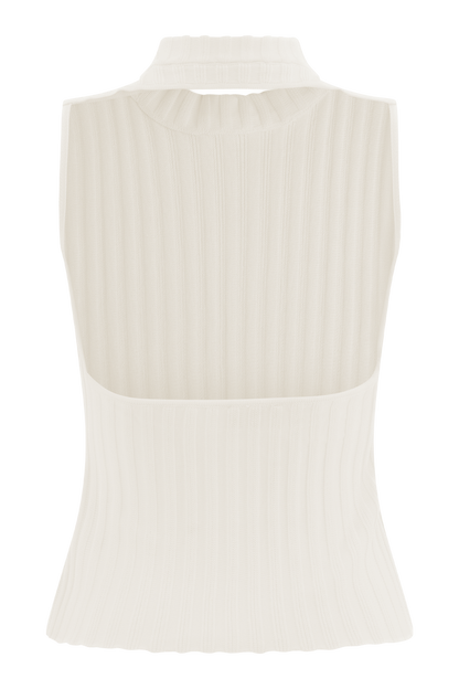 Oona Turtle Neck Knit Top - Ivory
