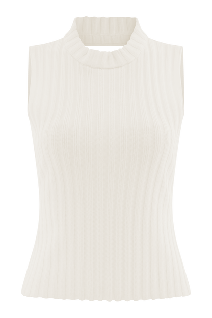 Oona Turtle Neck Knit Top - Ivory