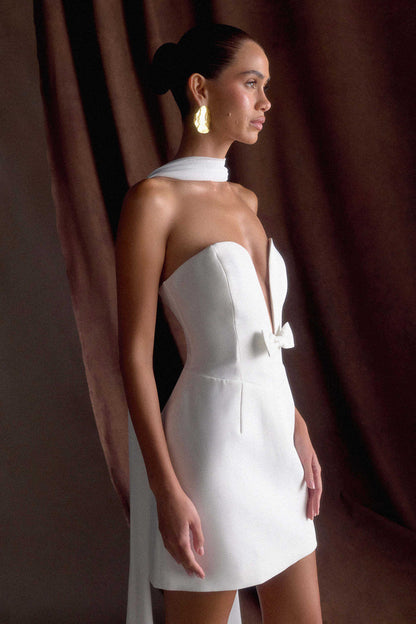 Orellia Strapless Suiting Mini Dress - Ivory