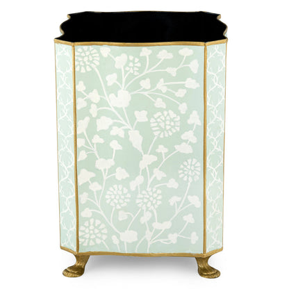 Pale Green Spring Floral Tissue Holder or Wastepaper Basket by The Enchanted Home