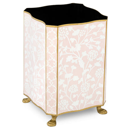 Pale Pink Spring Floral Tissue Holder or Wastepaper Basket by The Enchanted Home