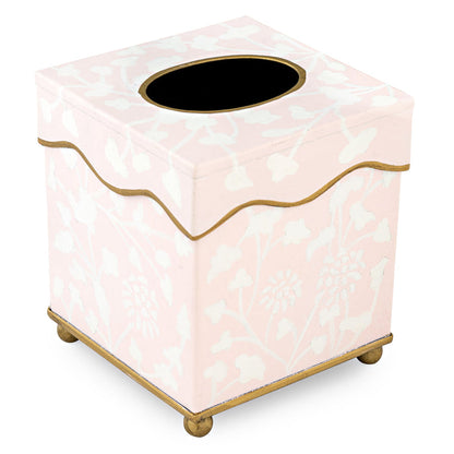 Pale Pink Spring Floral Tissue Holder or Wastepaper Basket by The Enchanted Home