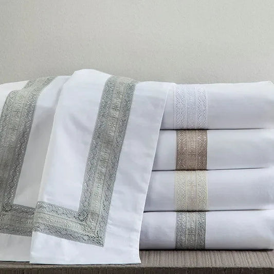 Pamela Fitted Sheet by Home Treasures — bedding fabric and finishing detail