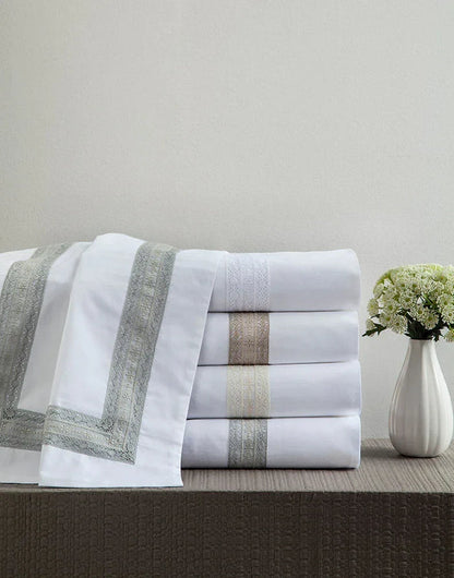 Pamela Fitted Sheet by Home Treasures — bedding fabric and finishing detail