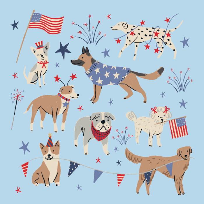 Patriotic Dogs Cocktail Napkins