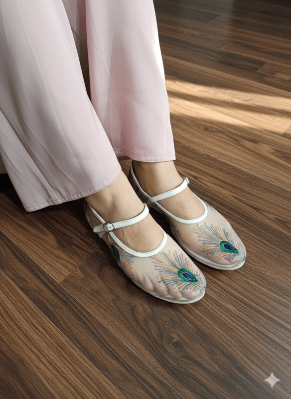 Peacock Whisper Net Pumps