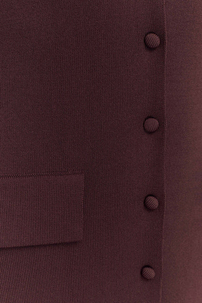 Pearson Short Sleeve Knit Midi Dress - Chocolate