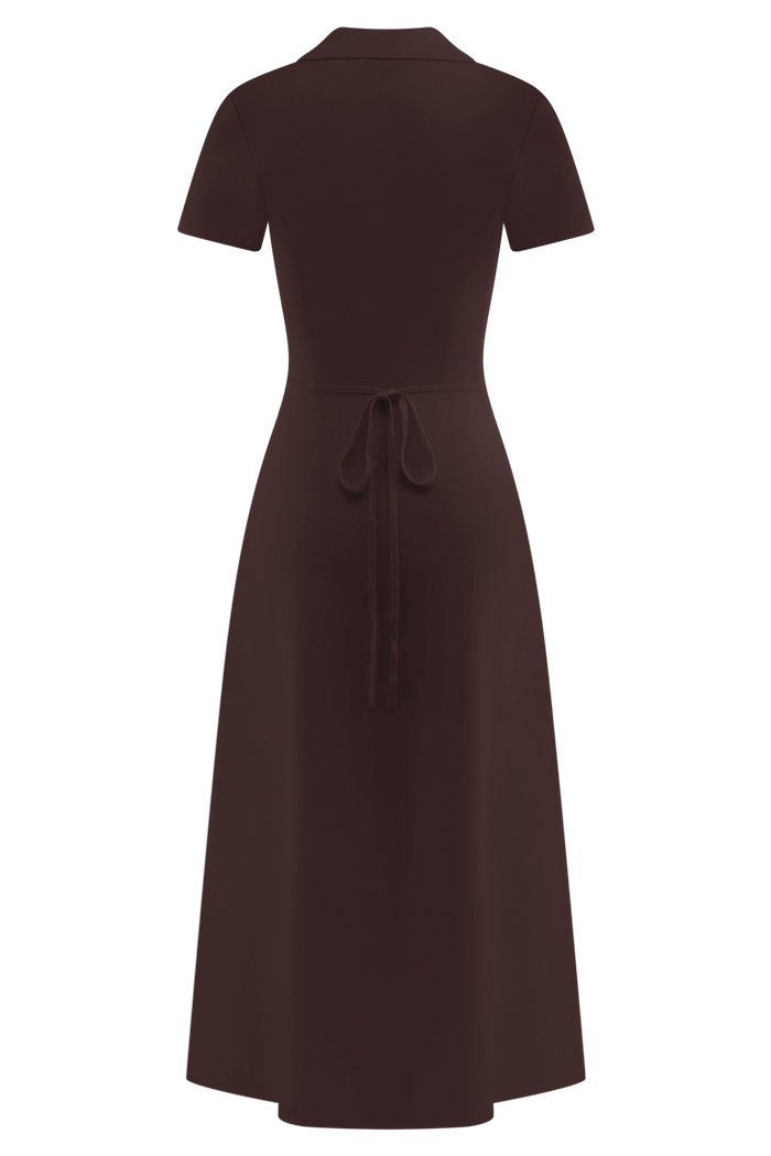 Pearson Short Sleeve Knit Midi Dress - Chocolate