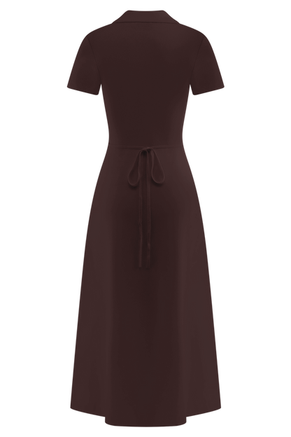 Pearson Short Sleeve Knit Midi Dress - Chocolate