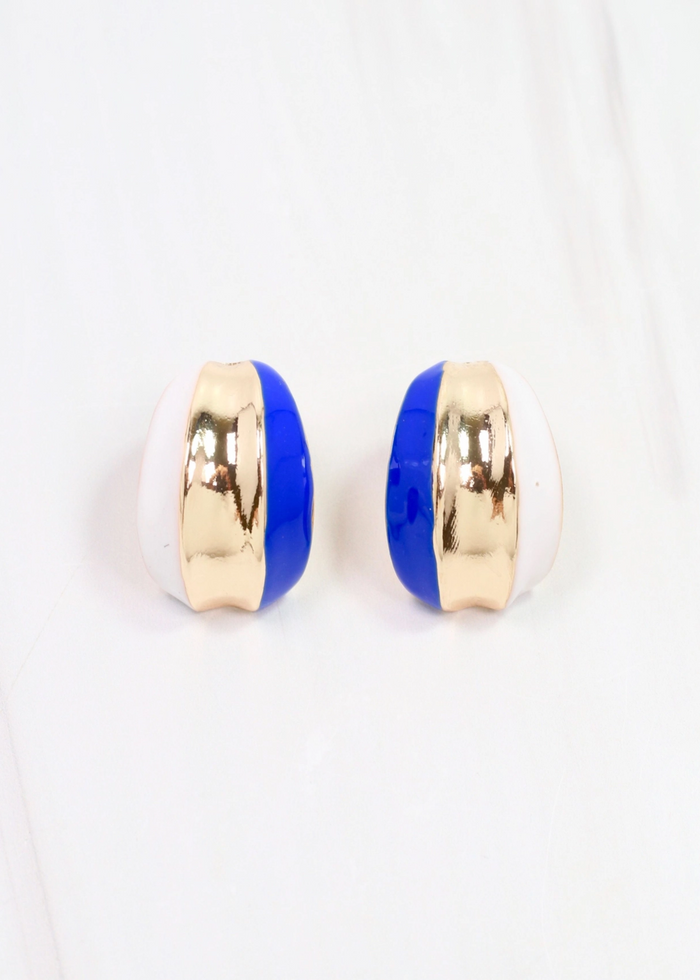 Penney Hoop Earring - Blue & White