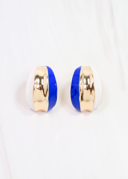 Penney Hoop Earring - Blue & White
