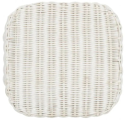 Percy Rattan Bar Stool in White Distress