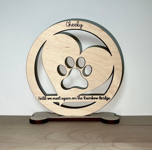Personalized dog memorial sign, rainbow bridge