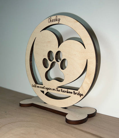 Personalized dog memorial sign, rainbow bridge