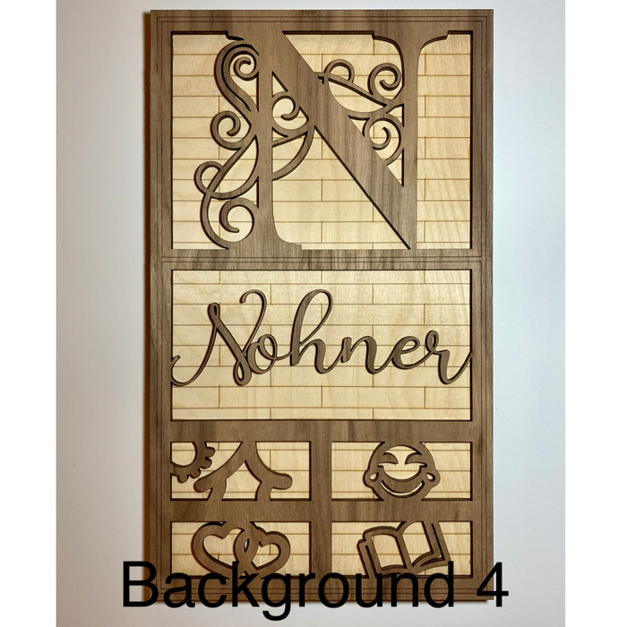 Personalized wood family name sign background 4