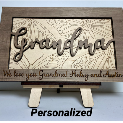 Personalized grandma sign, personalized wood sign, gift for grandma, Mother's Day gift