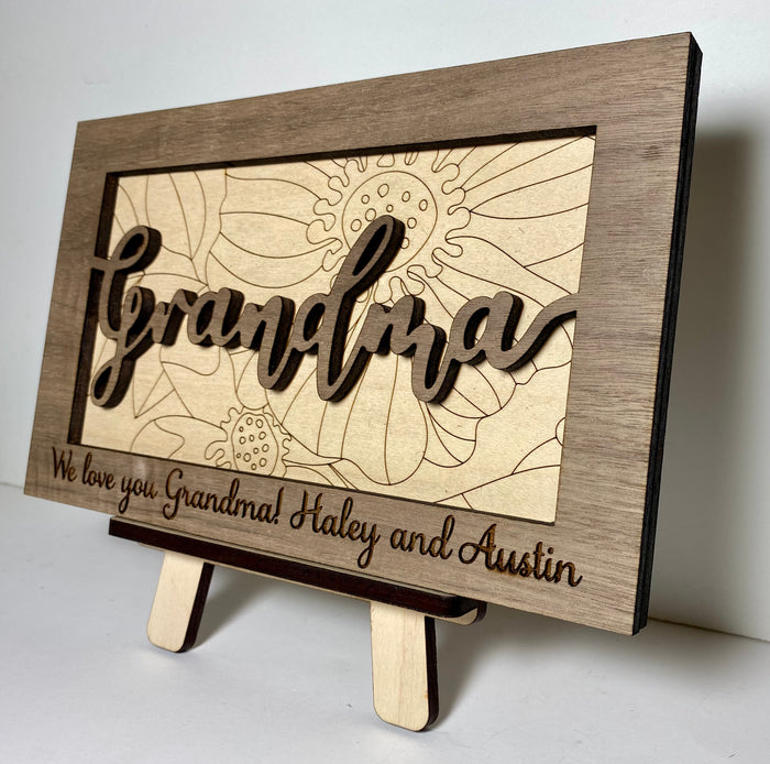 Personalized grandma sign, personalized wood sign, gift for grandma, Mother's Day gift
