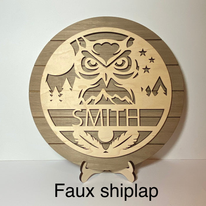 Personalized owl sign, personalized wood sign home decor