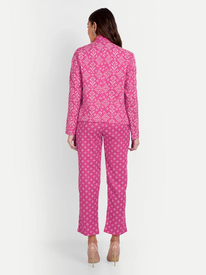 Printed Blazer Co-Ord Sets in Pure Cotton Coat Paint