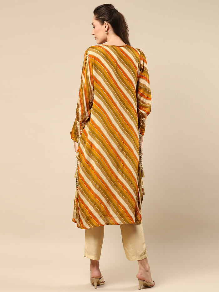 Printed Lenzing Silk Kurta with Muslin Pant