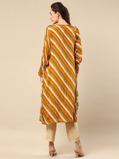 Printed Lenzing Silk Kurta with Muslin Pant