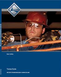 Cover of NCCER Trainer Guide for Basic Safety in construction with worker wearing hard hat and safety goggles