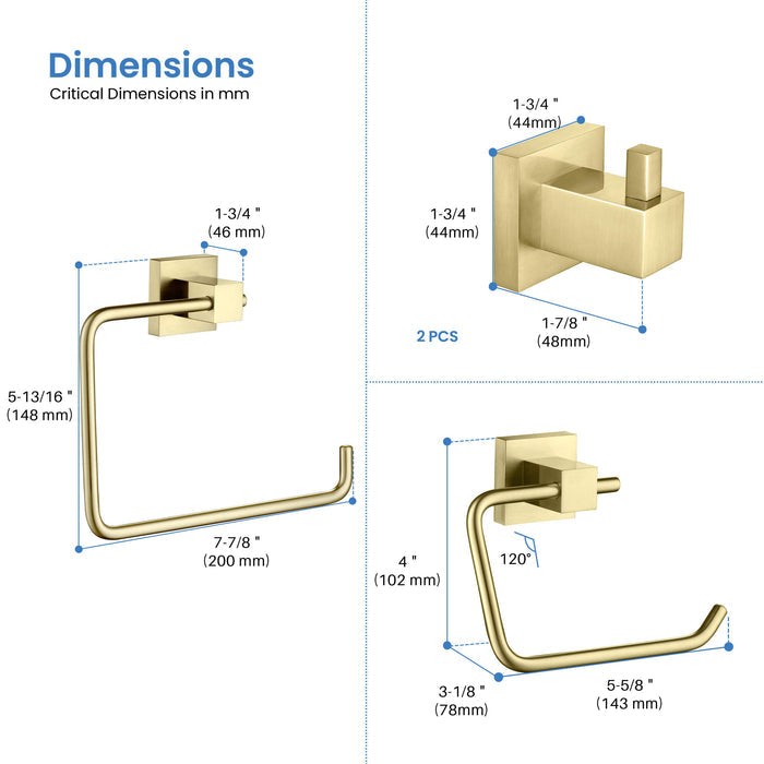 Quadra 4-Piece Bathroom Hardware Set - C-CBA15-4-2