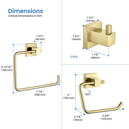 Quadra 4-Piece Bathroom Hardware Set - C-CBA15-4-2