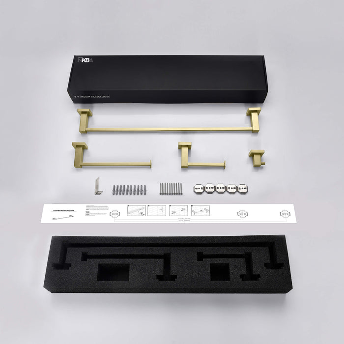 Quadra 4-Piece Bathroom Hardware Set - C-CBA15-4