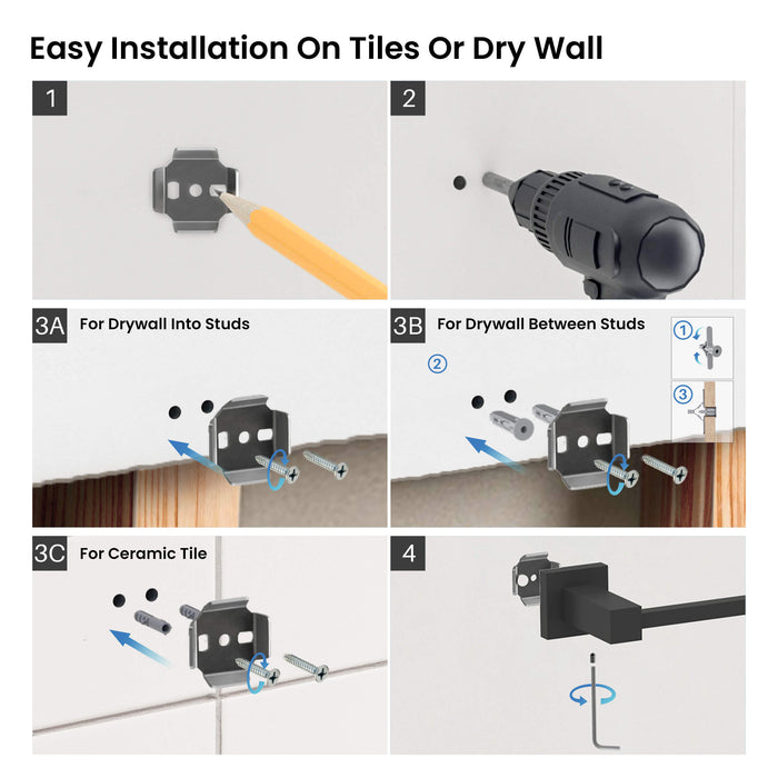 Quadra 4-Piece Bathroom Hardware Set - C-CBA15-4