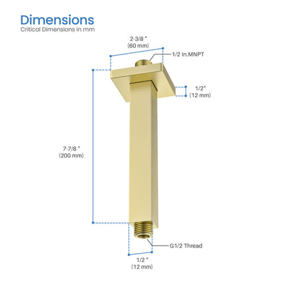 Quadra 8" Ceiling Mounted Shower Arm - SA0801