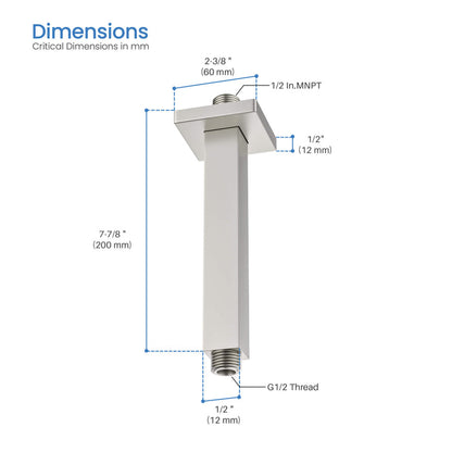 Quadra 8" Ceiling Mounted Shower Arm - SA0801